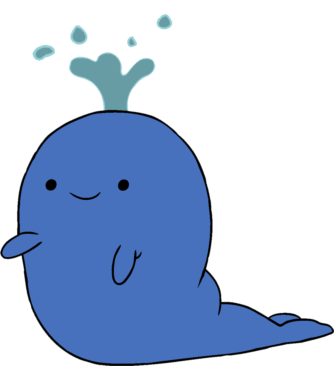 Cartoon Whale Spouting Water