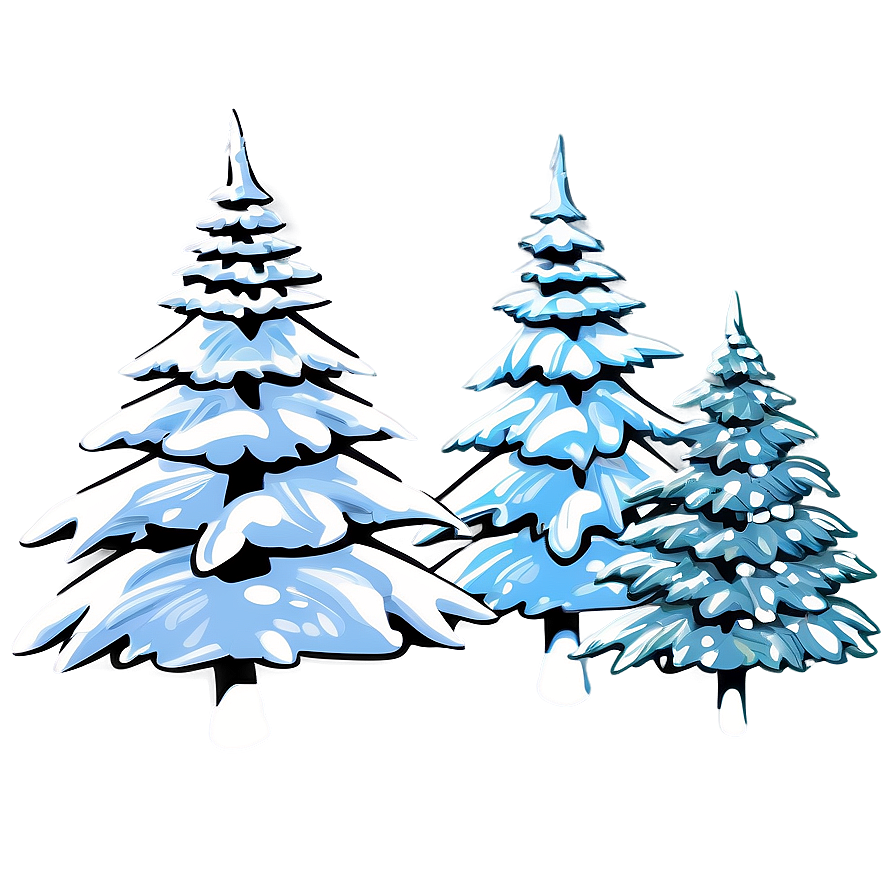 Cartoon Winter Trees Scene Png Xay20