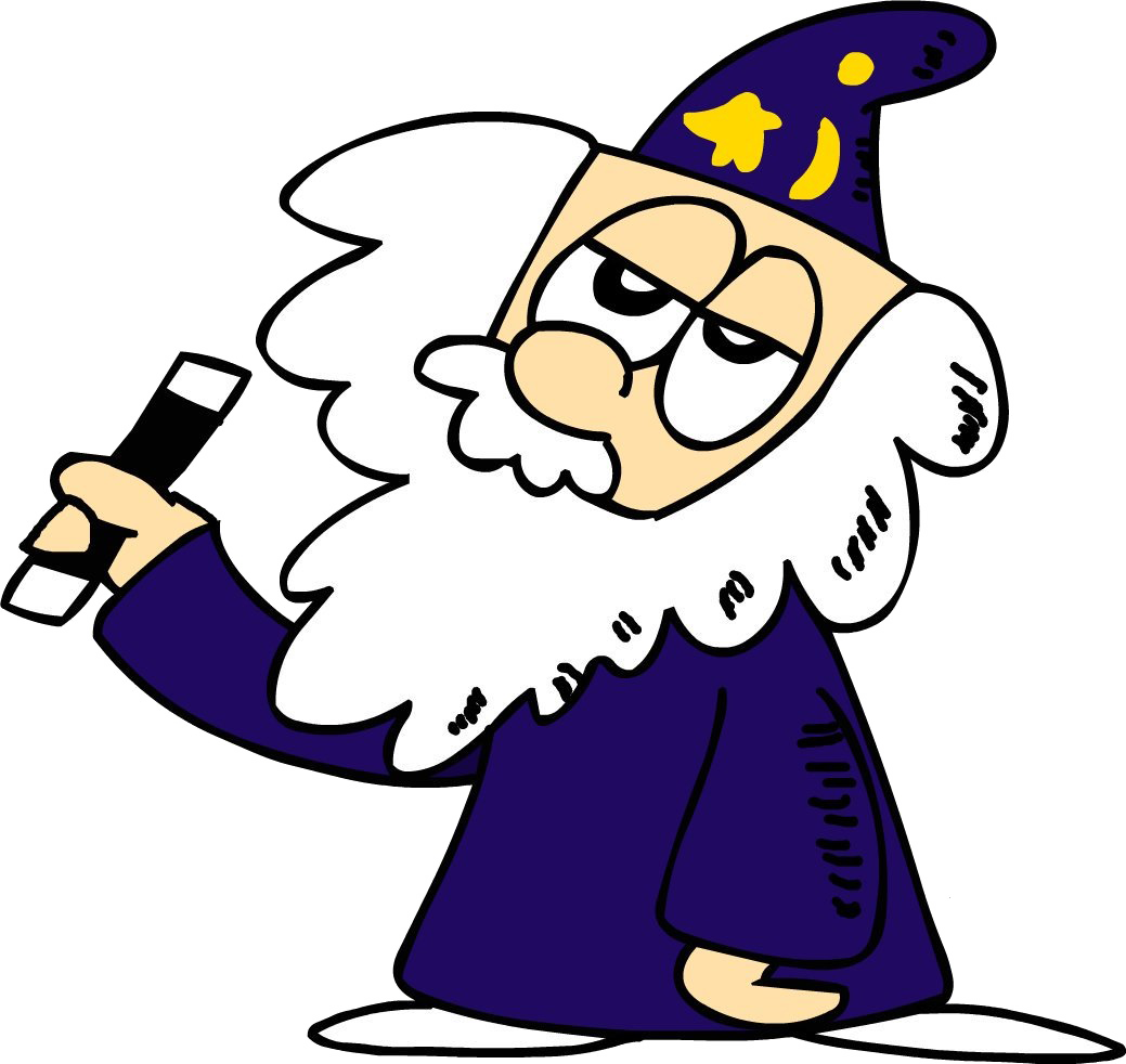 Cartoon Wizardwith Wandand Hat