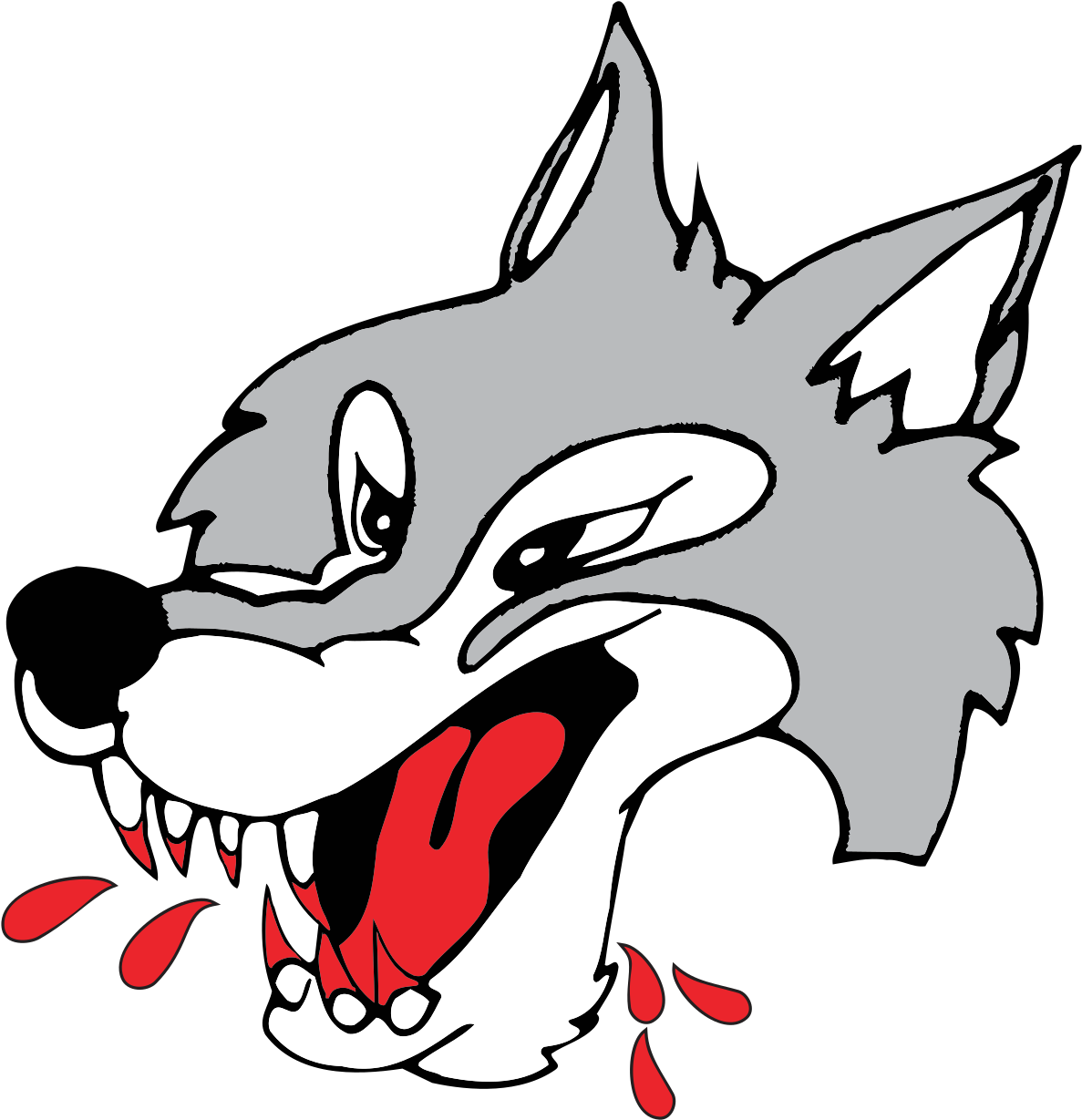 Cartoon Wolf Growling