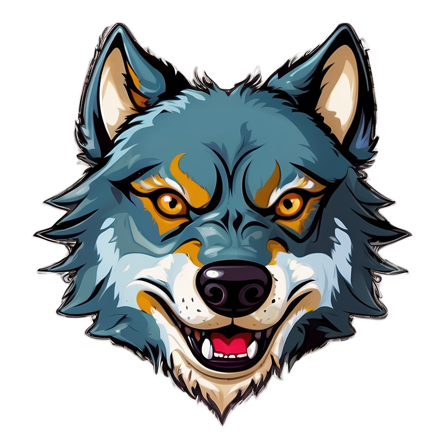 Cartoon Wolf Head Graphic Png Gqx6