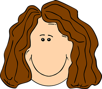 Cartoon Woman Smiling Portrait