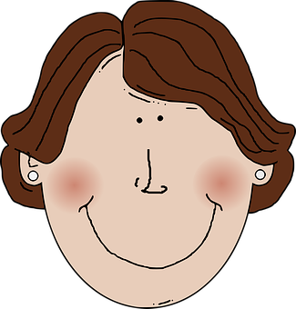 Cartoon Woman Smiling Profile