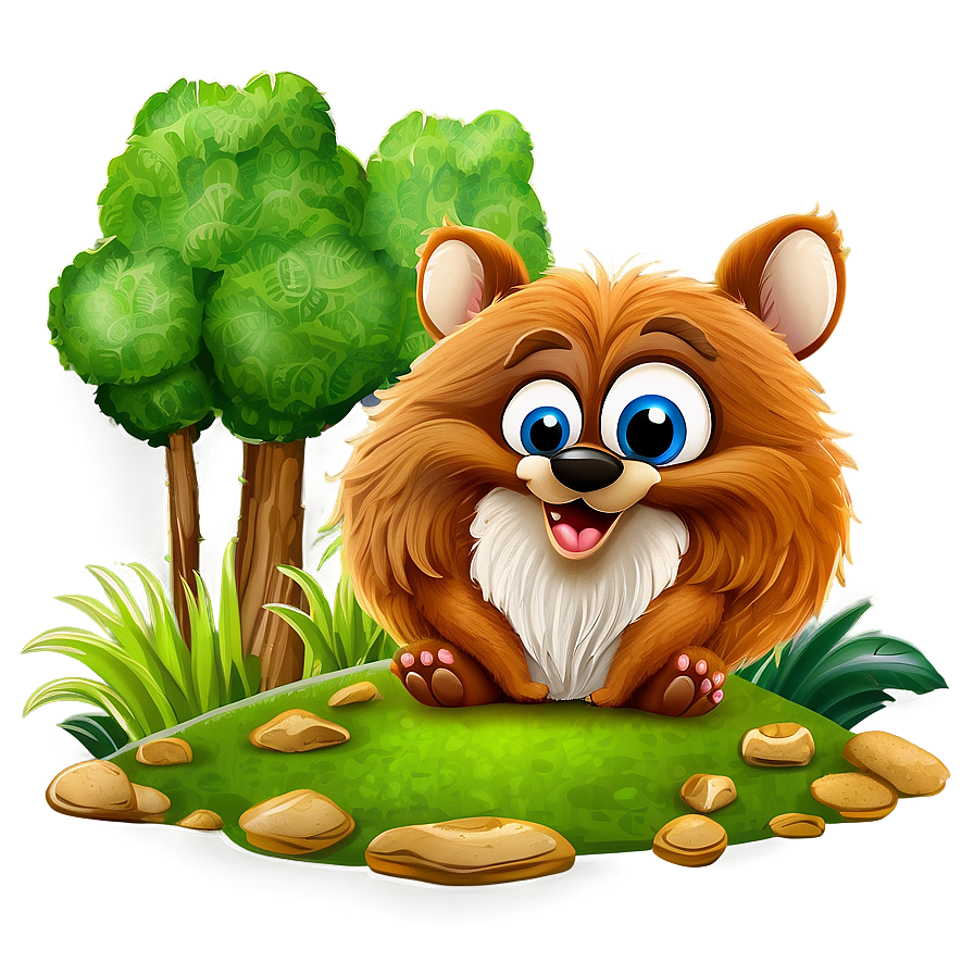 Cartoon Woodland Animal Scene Png Ftl15