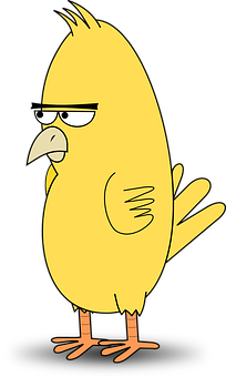 Cartoon Yellow Bird With Glasses