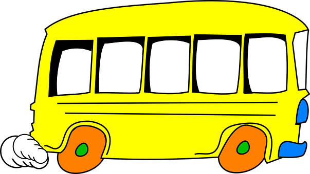 Cartoon Yellow Bus Illustration