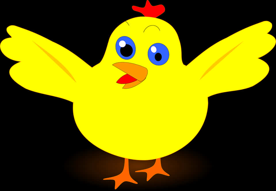 Cartoon Yellow Chick Illustration