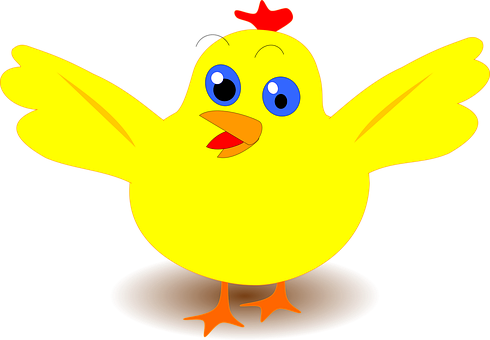 Cartoon Yellow Chick Illustration