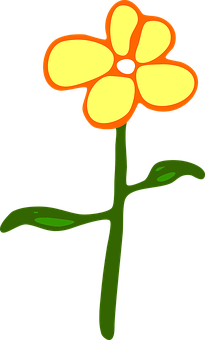 Cartoon Yellow Flower Graphic