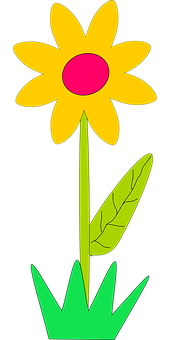 Cartoon Yellow Flower Graphic