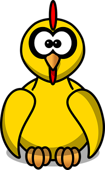 Cartoon Yellow Parrot Graphic