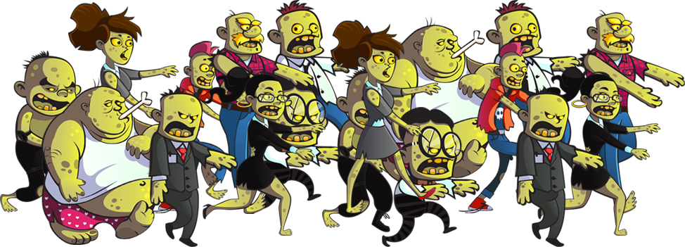 Cartoon Zombie Horde