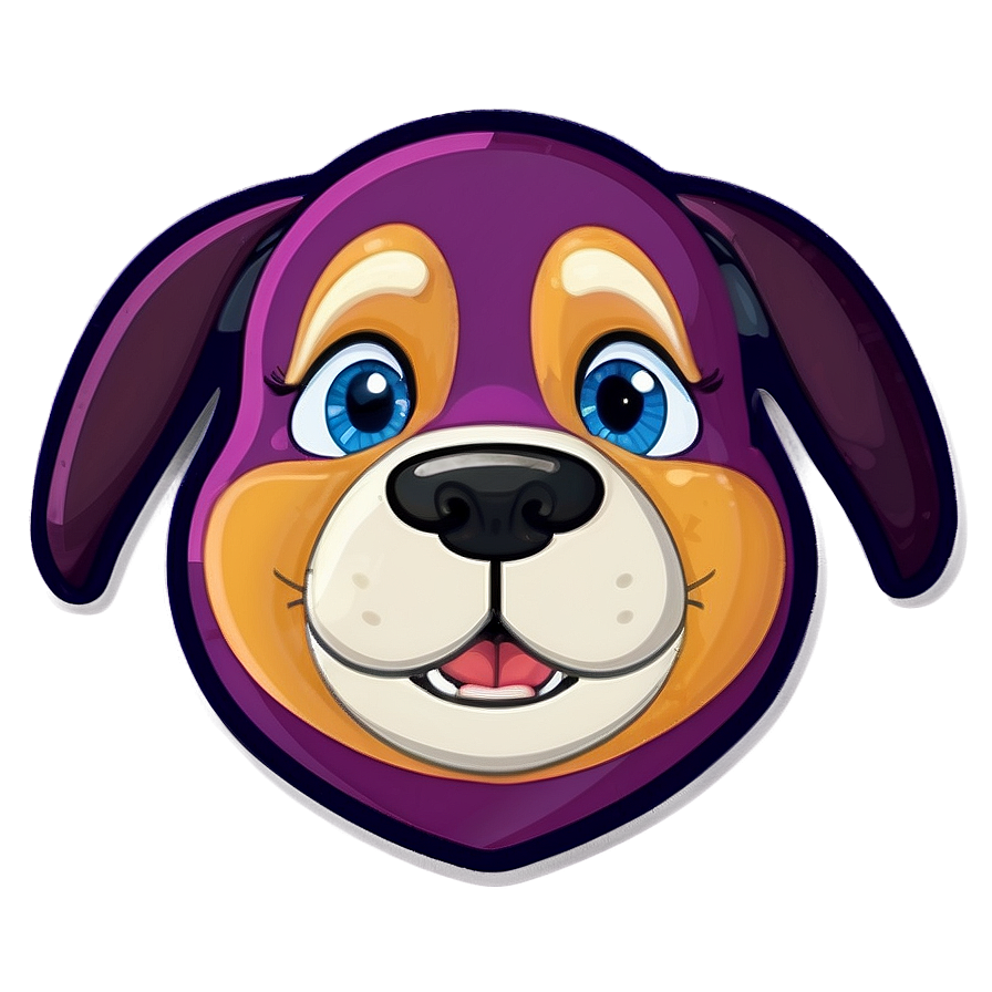 Cartoonish Dog Face Badge Png Ucw68