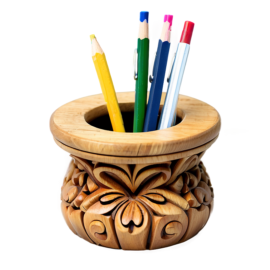 Carved Pencil Holder Png Bsi