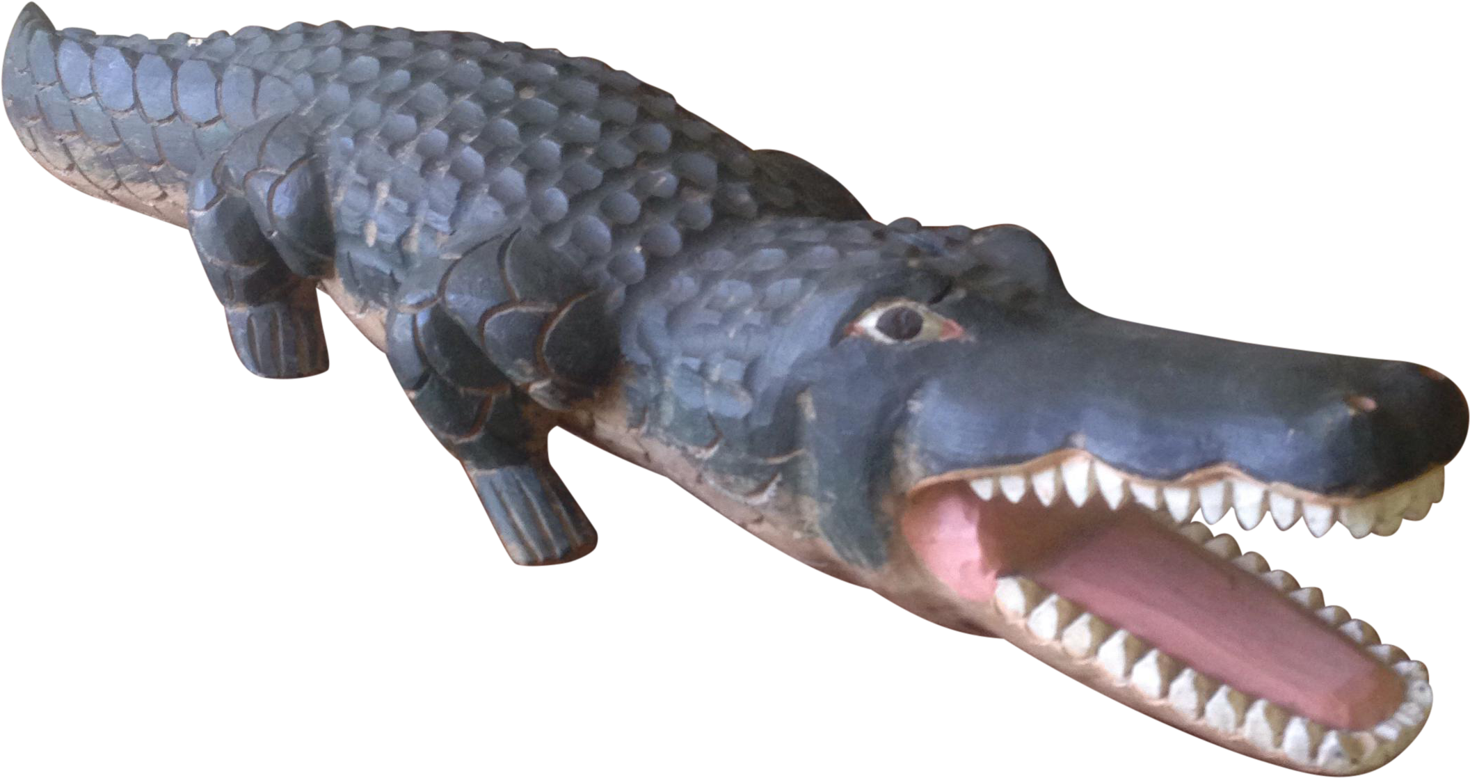 Carved Wooden Alligator Sculpture