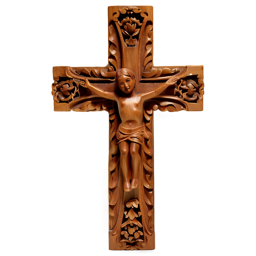 Carved Wooden Cross Png 05252024