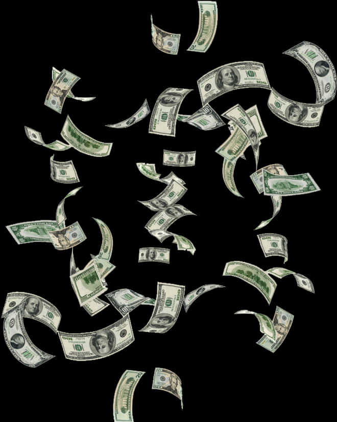 Cash Windfall Falling Money Background
