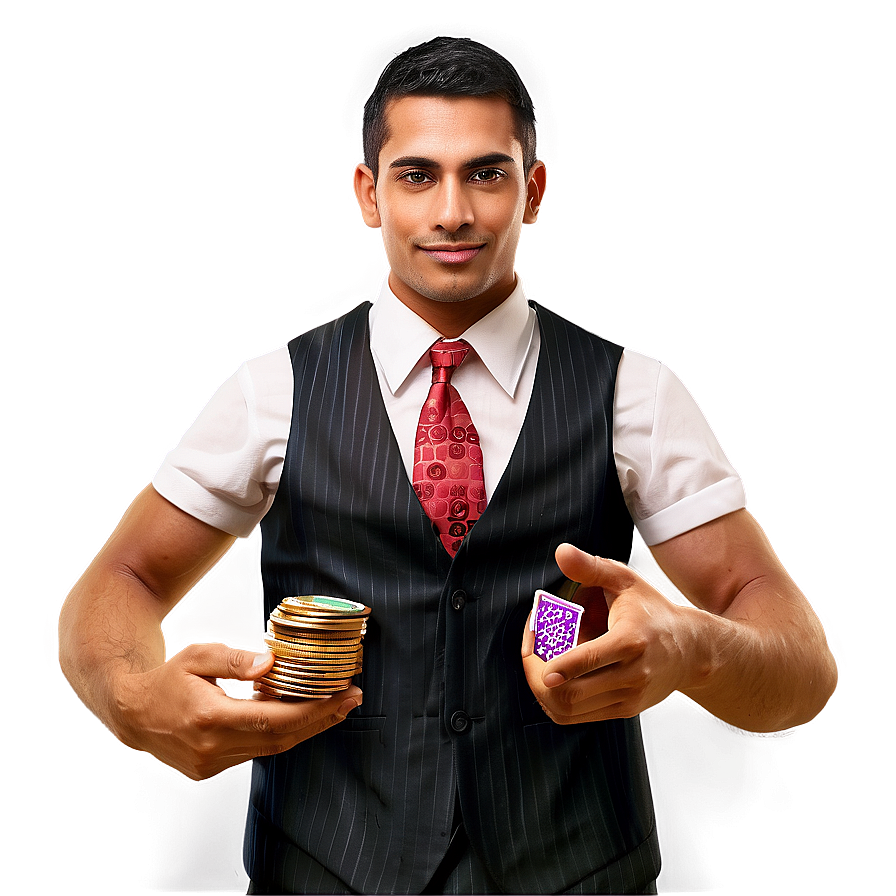 Casino Dealer With Chips And Card.png