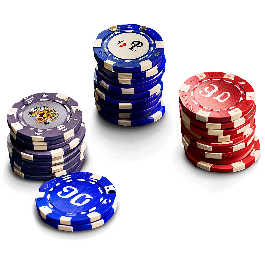 Casino Poker Chips Stacked