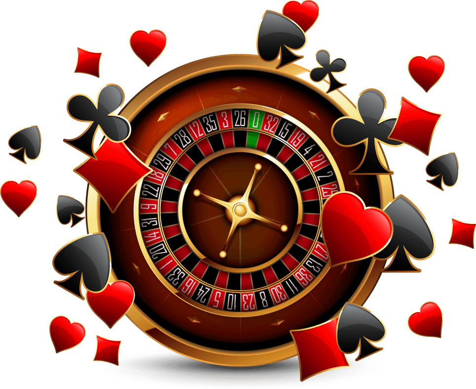 Casino Roulette Wheelwith Playing Cards Suits