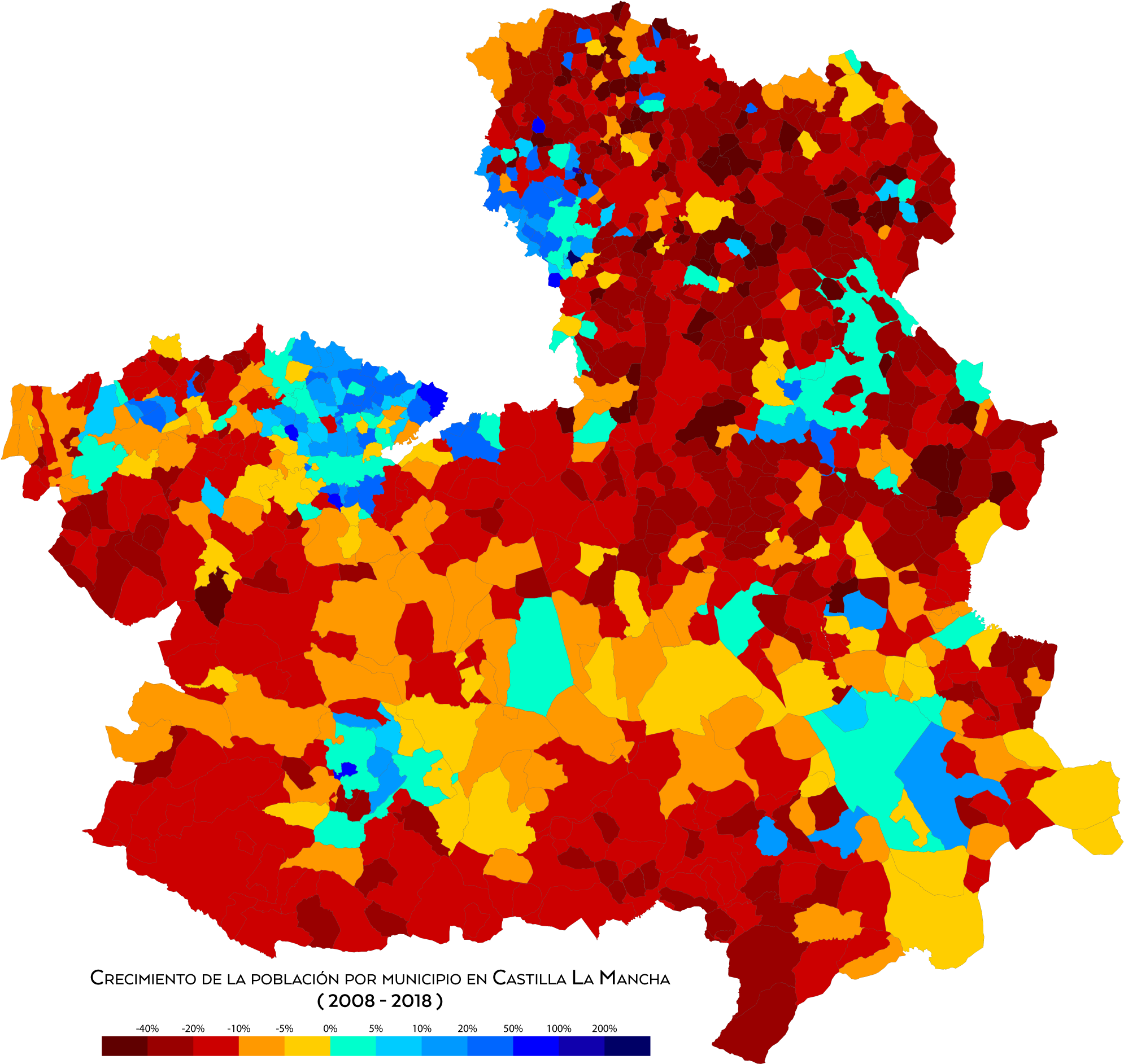 Castilla La Mancha Population Growth20082018