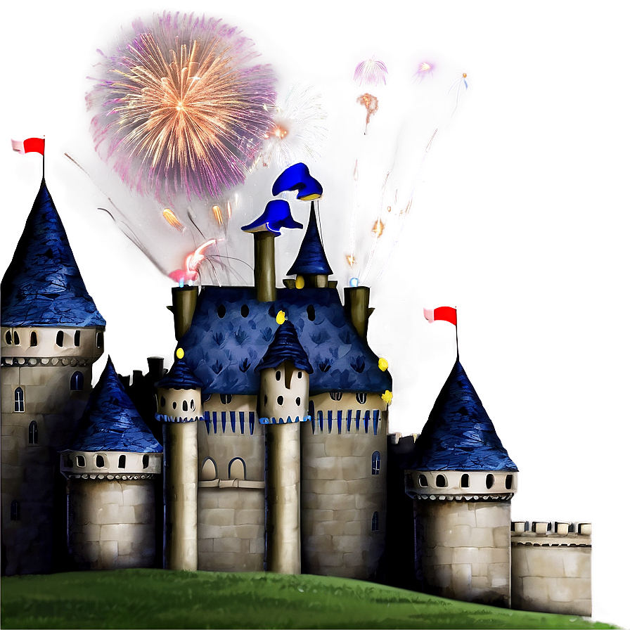 Castle With Fireworks Png Txs70