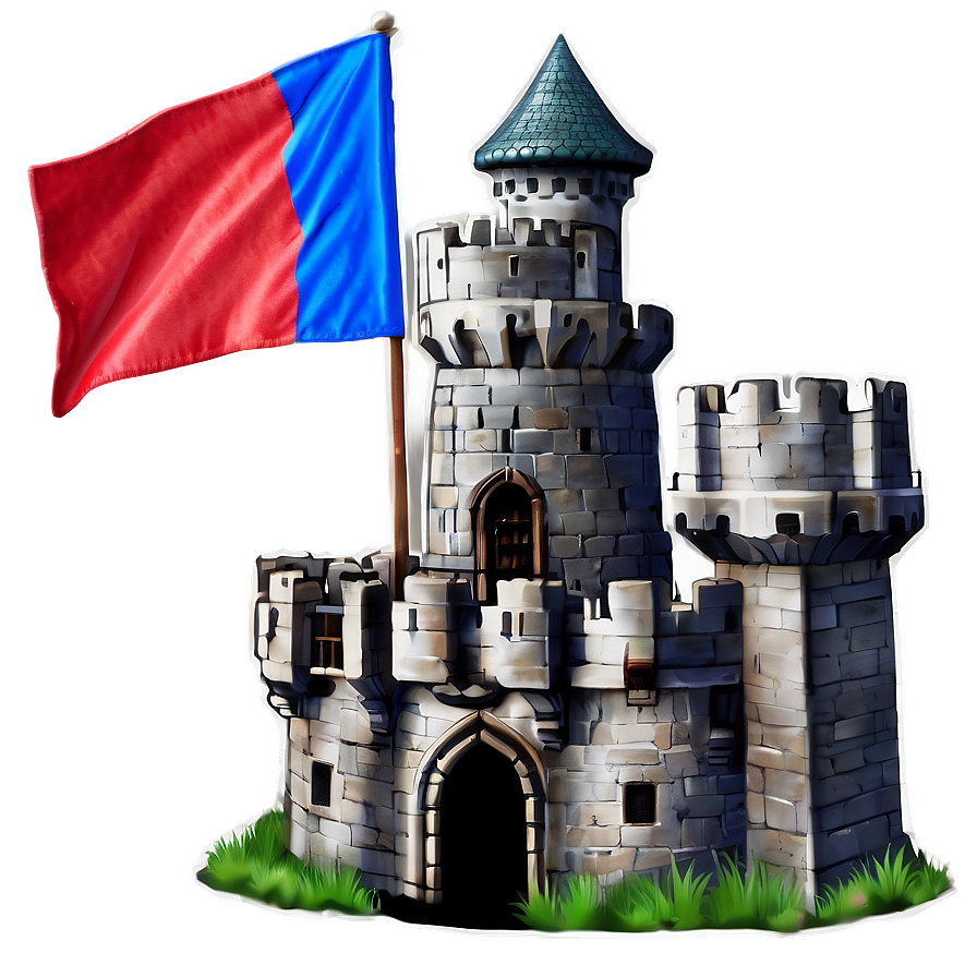 Castle With Flag Png 05032024