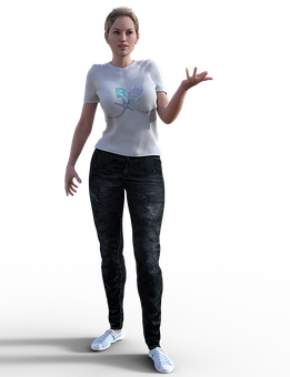 Casual Attire3 D Woman Model