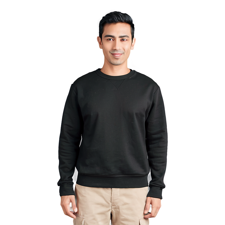 Casual Black Sweatshirt Outfit Png 64