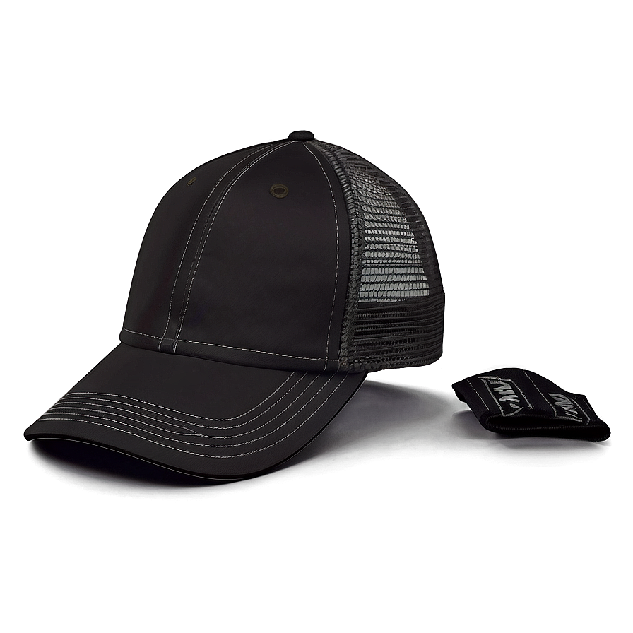 Casual Black Trucker Hat Png 06282024