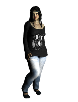 Casual Fashion Female3 D Model