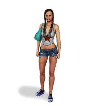 Casual Fashion3 D Model Woman