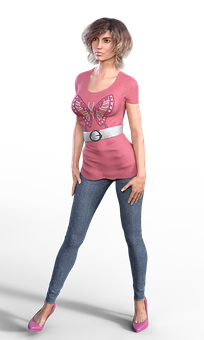 Casual Fashion3 D Rendered Woman