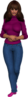 Casual Fashion3 D Rendered Woman