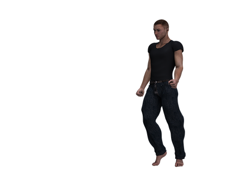 Casual Man Standing Dark Background