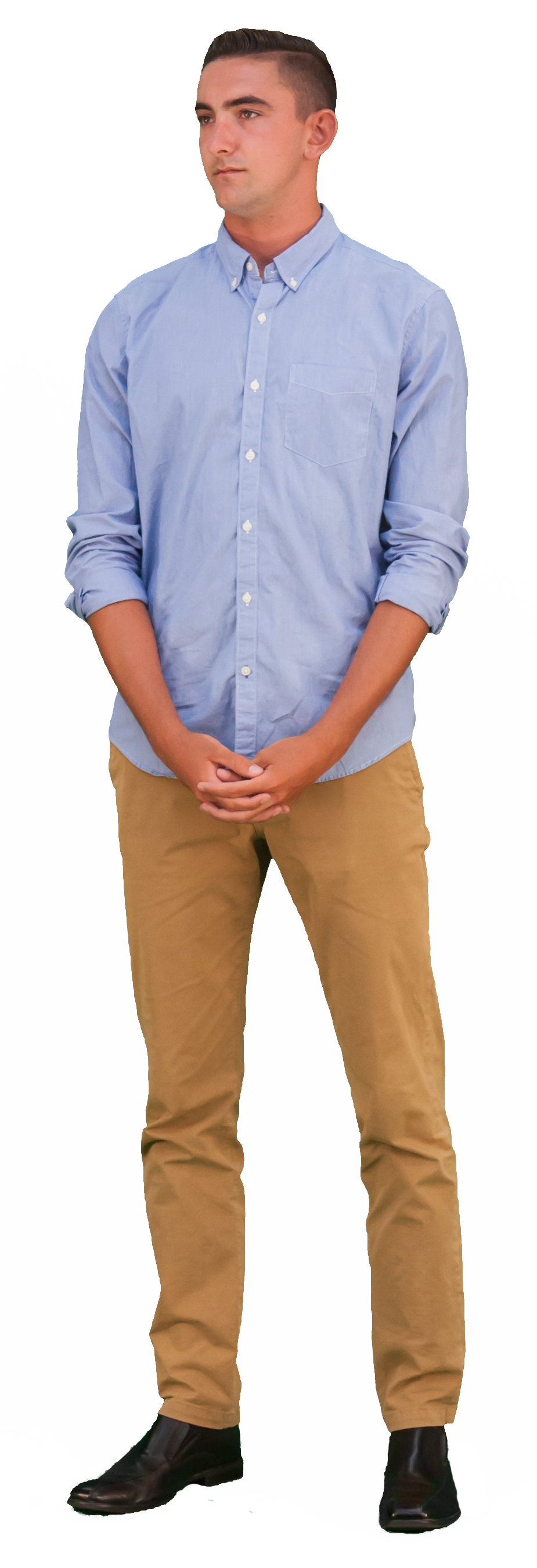 Casual Man Standing Green Screen Background