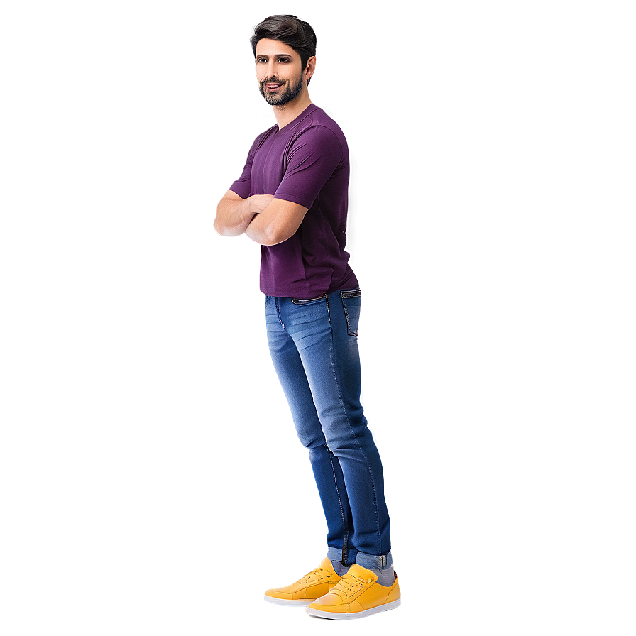 Casual Man Standing Illustration Png Lpp18