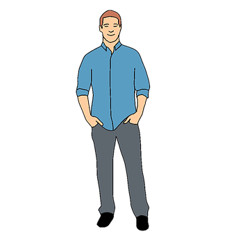 Casual Man Standing Vector