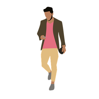 Casual Man Walking Illustration