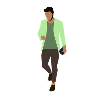 Casual Man Walking Vector