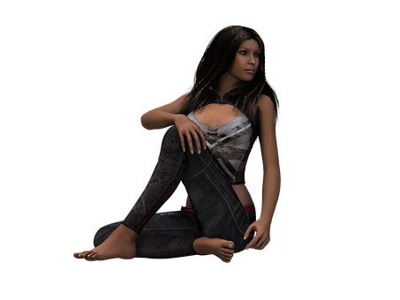 Casual Style3 D Rendered Woman