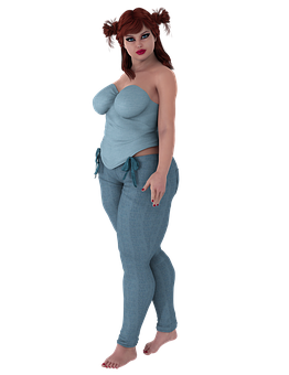 Casual Style3 D Rendered Woman