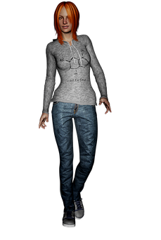 Casual Style3 D Rendered Woman