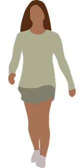 Casual Walking Woman Silhouette