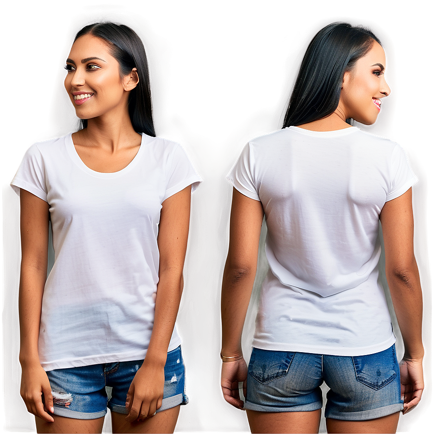 Casual White Tee Mockup For Designs Png Pwq