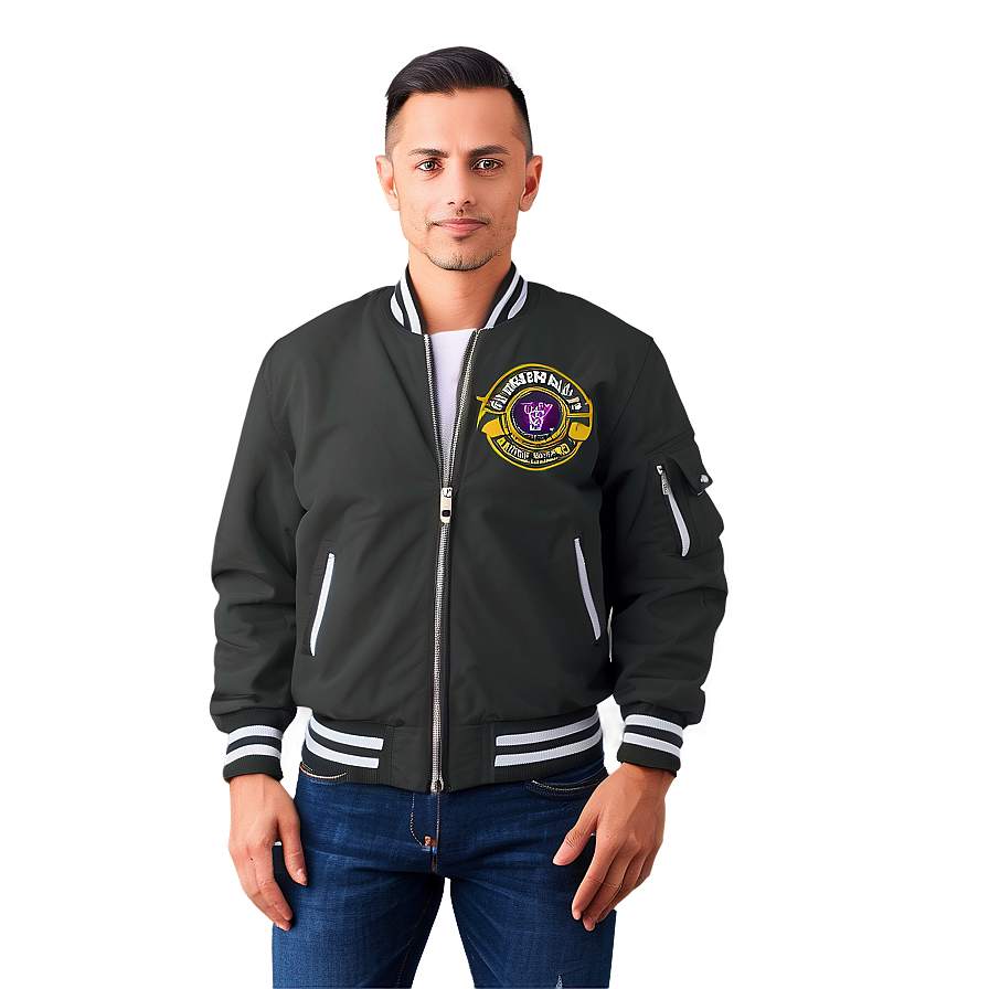 Casual Zip-up Bomber Png 06282024