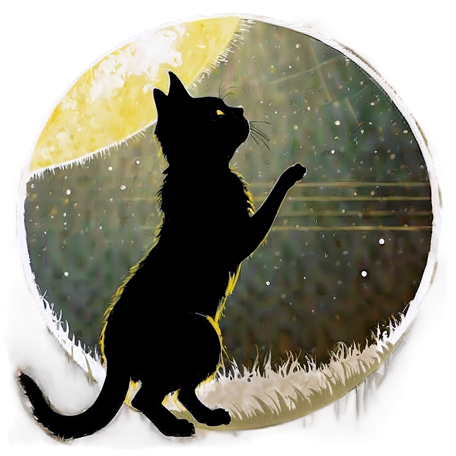 Cat And Moon Silhouette Png 4