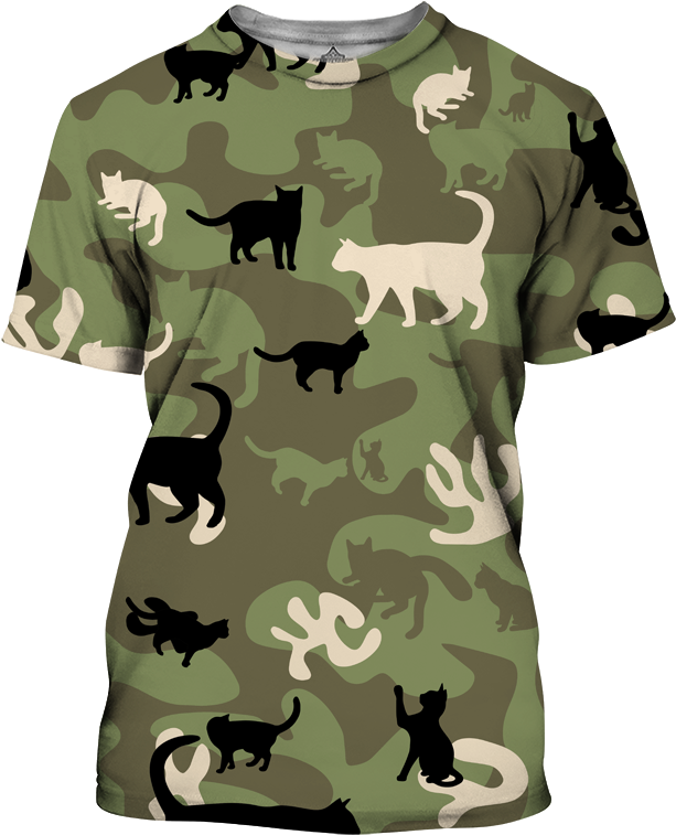 Cat Camo T Shirt Design