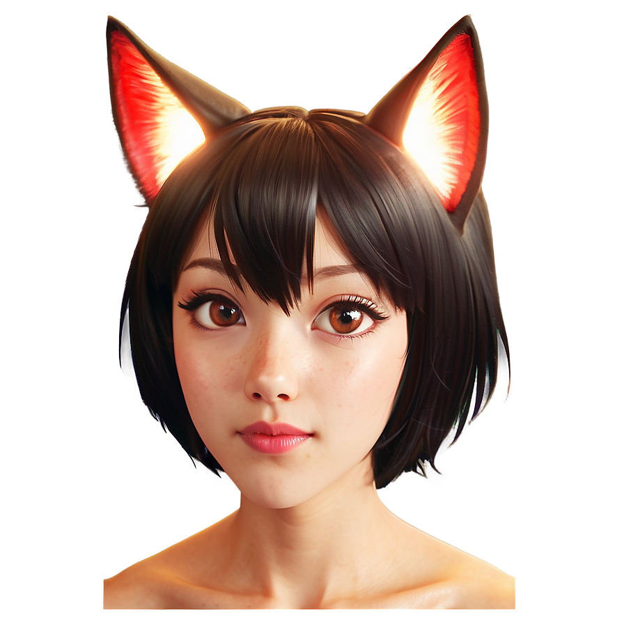 Cat Ear Anime Character Png Moq