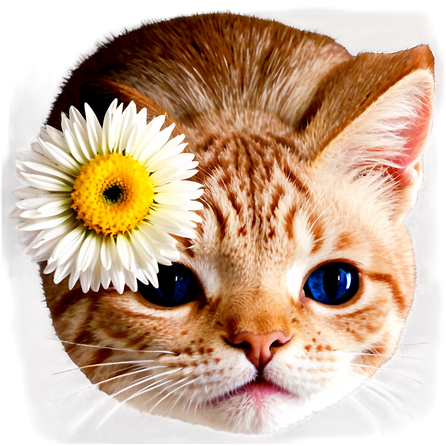 Cat Face With Flowers Png Lgq